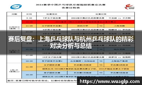 赛后复盘：上海乒乓球队与杭州乒乓球队的精彩对决分析与总结